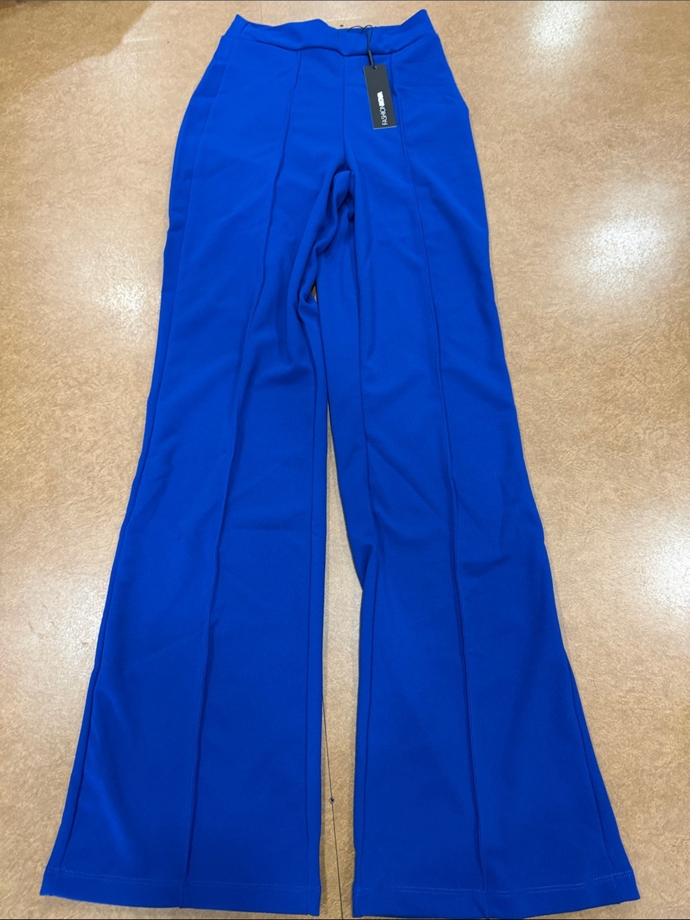 NWT • Fashion Nova Royal Blue Flared Trousers • Zips • Size Small